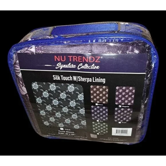 New Magenta Honu Sea Turtle Plush Fleece Throw Gift Blanket Sherpa Turtles SOFT - Picture 4 of 4